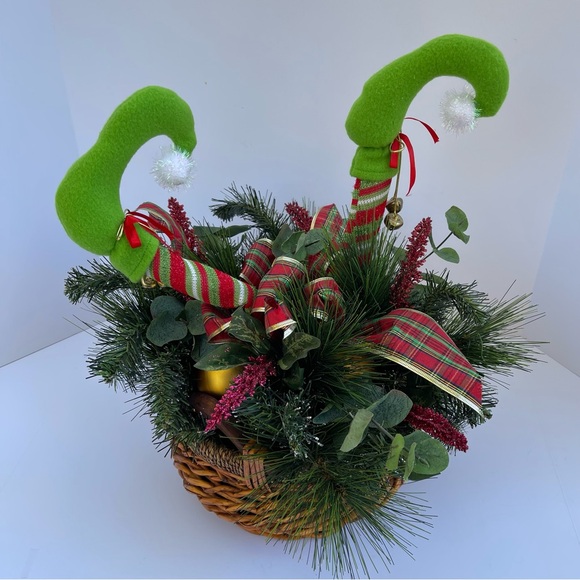 Decorative Holiday Basket Decor for Entryway or Side Table - Picture 3 of 10